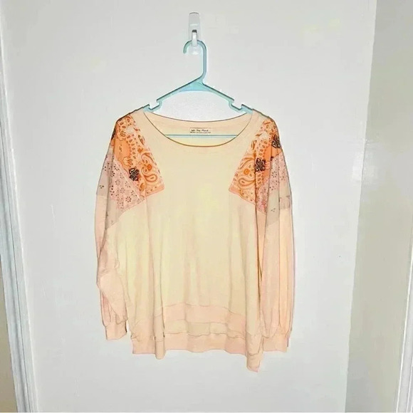 NEW Free People Feelin' It Blouse Alabaster Embroidered Bohemian Patchwork - Picture 2 of 8